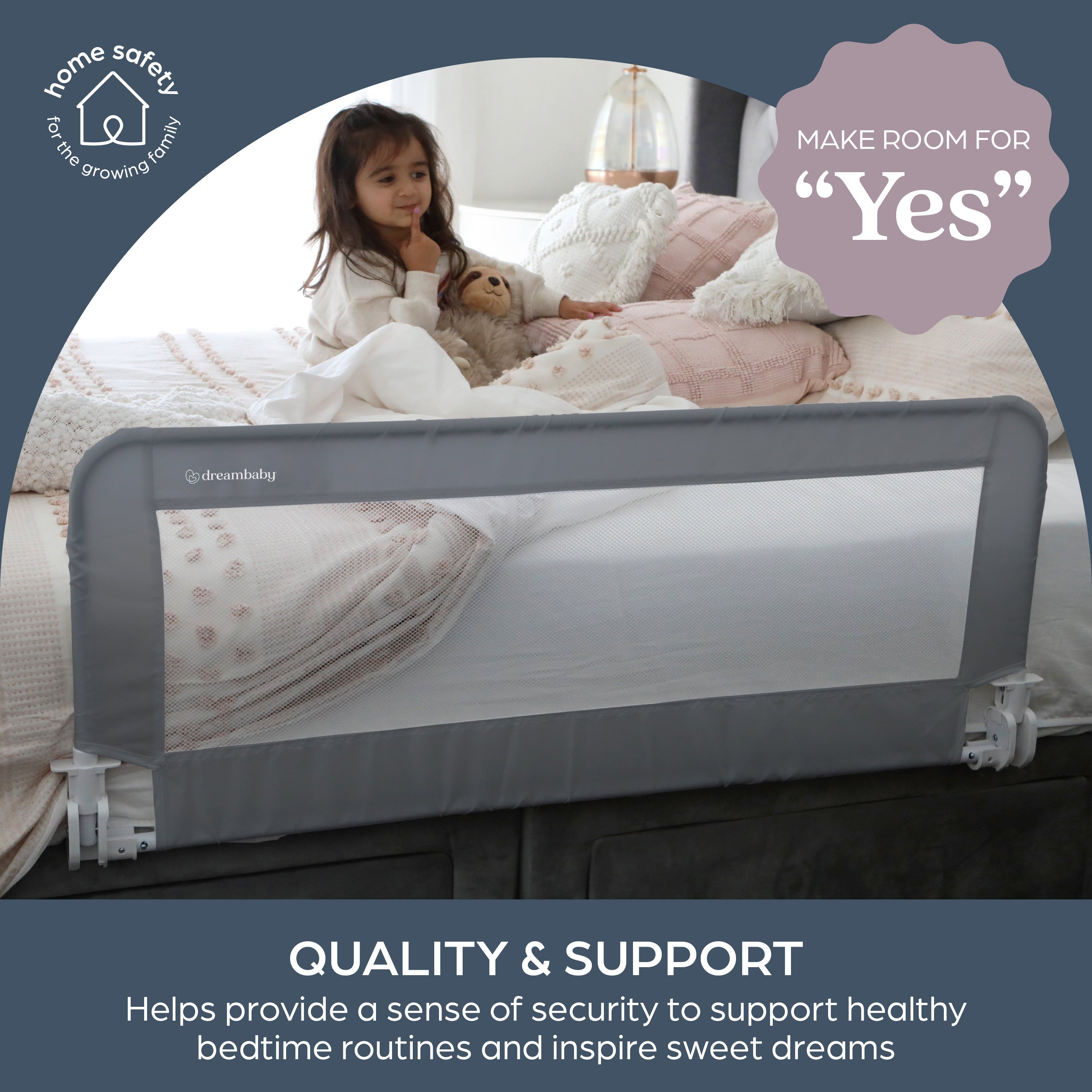 Prague Bed Rail - Grey