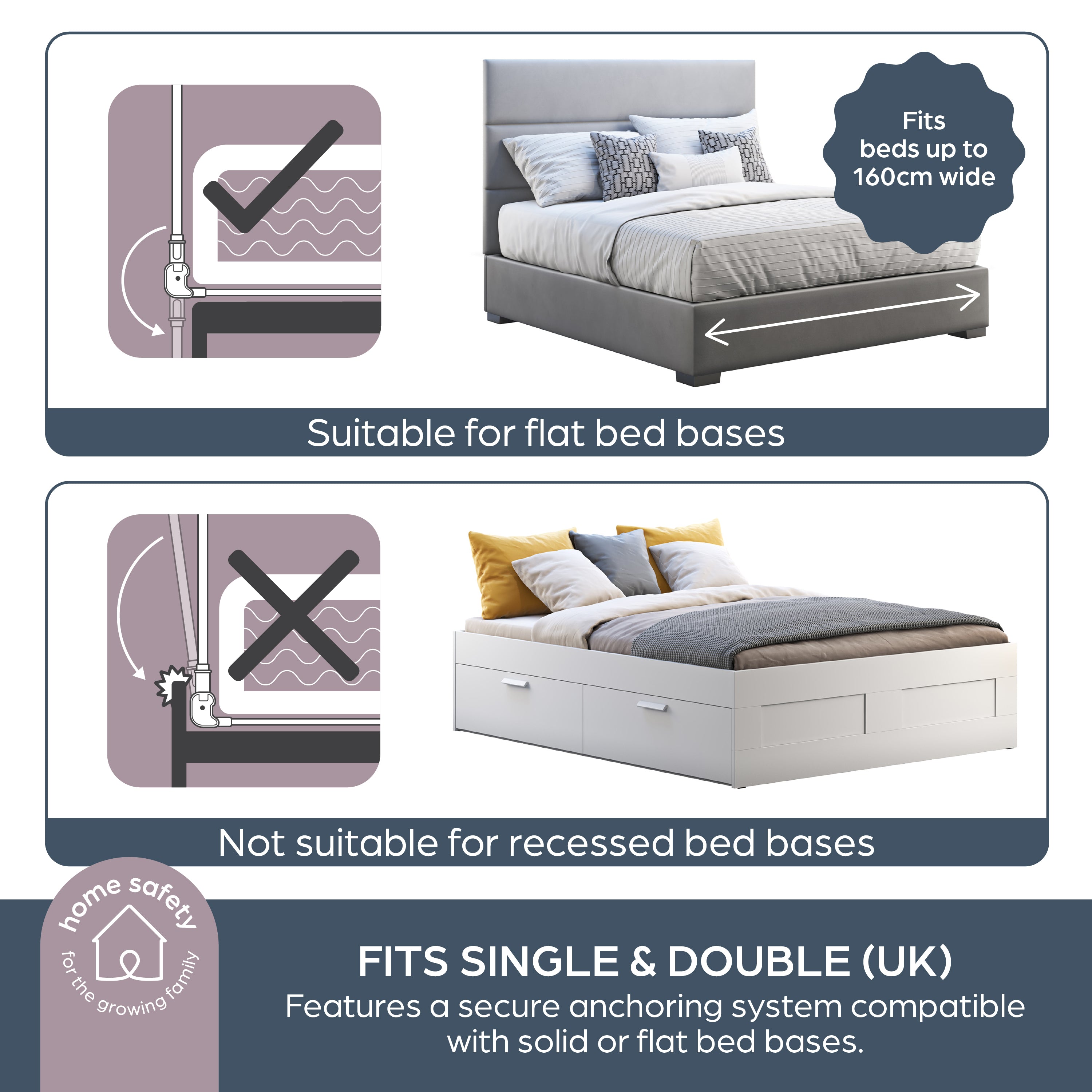 Prague Bed Rail - White