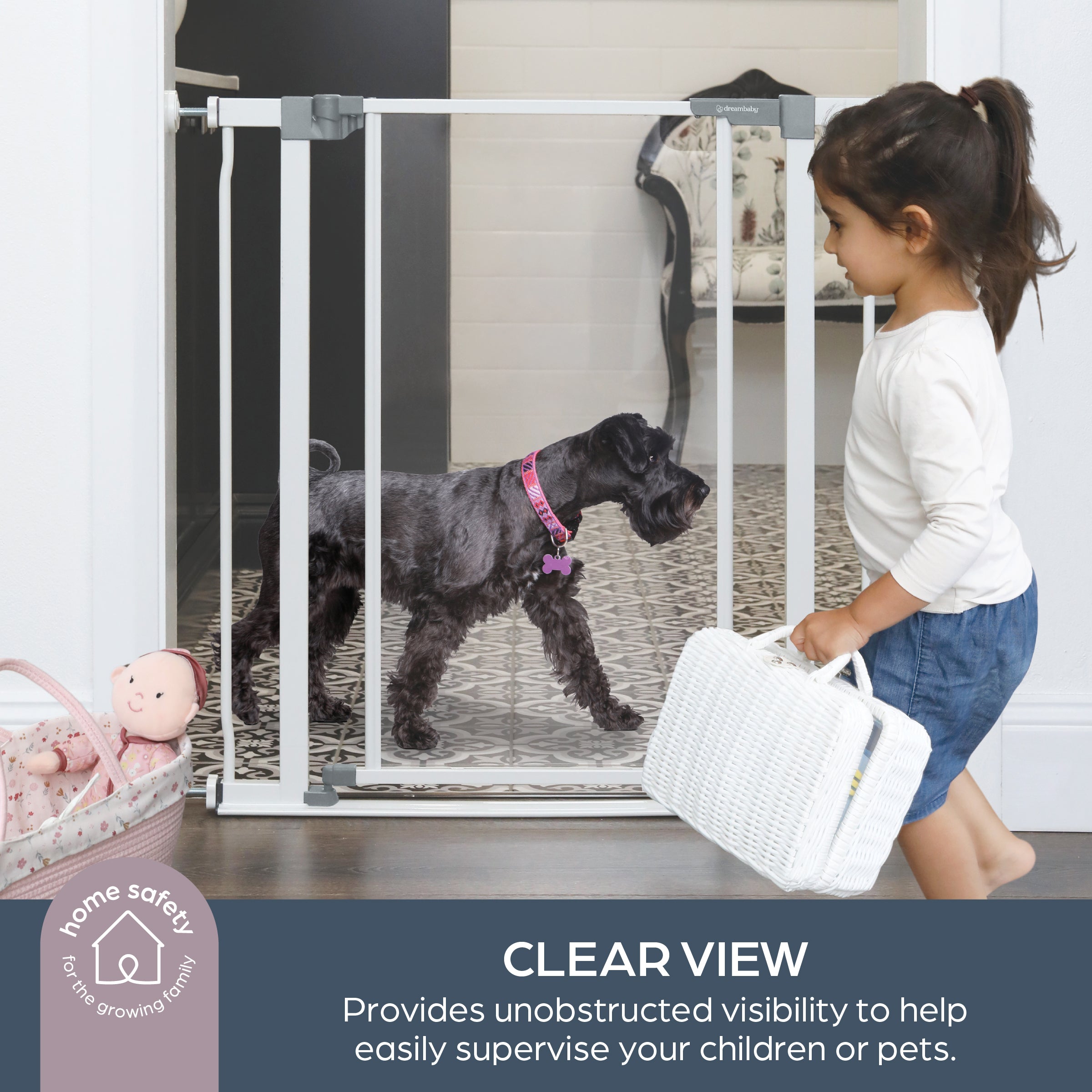 Clear View Low Rise Security Gate -  White