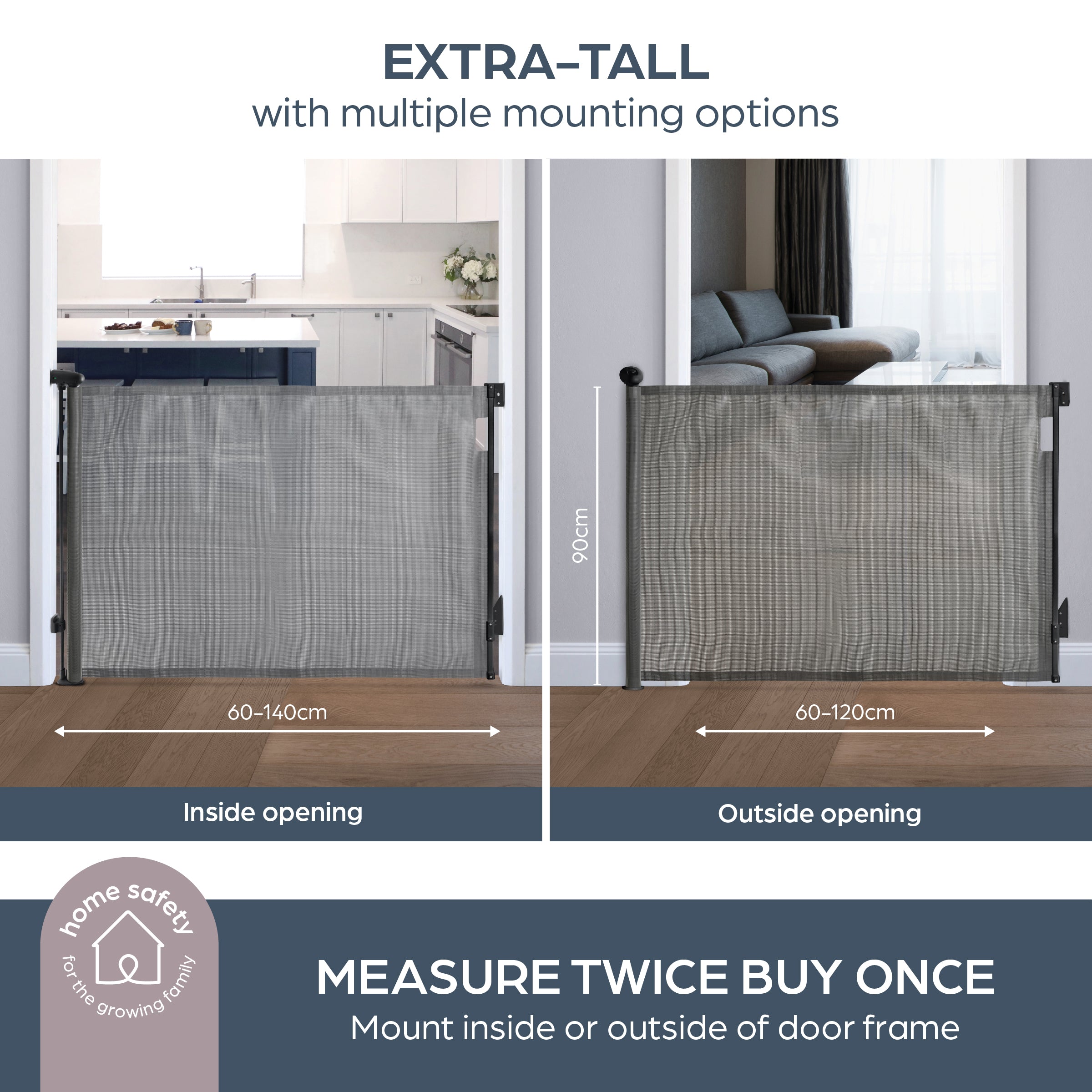 Dreambaby Hide and Glide Retractable Gate - Grey