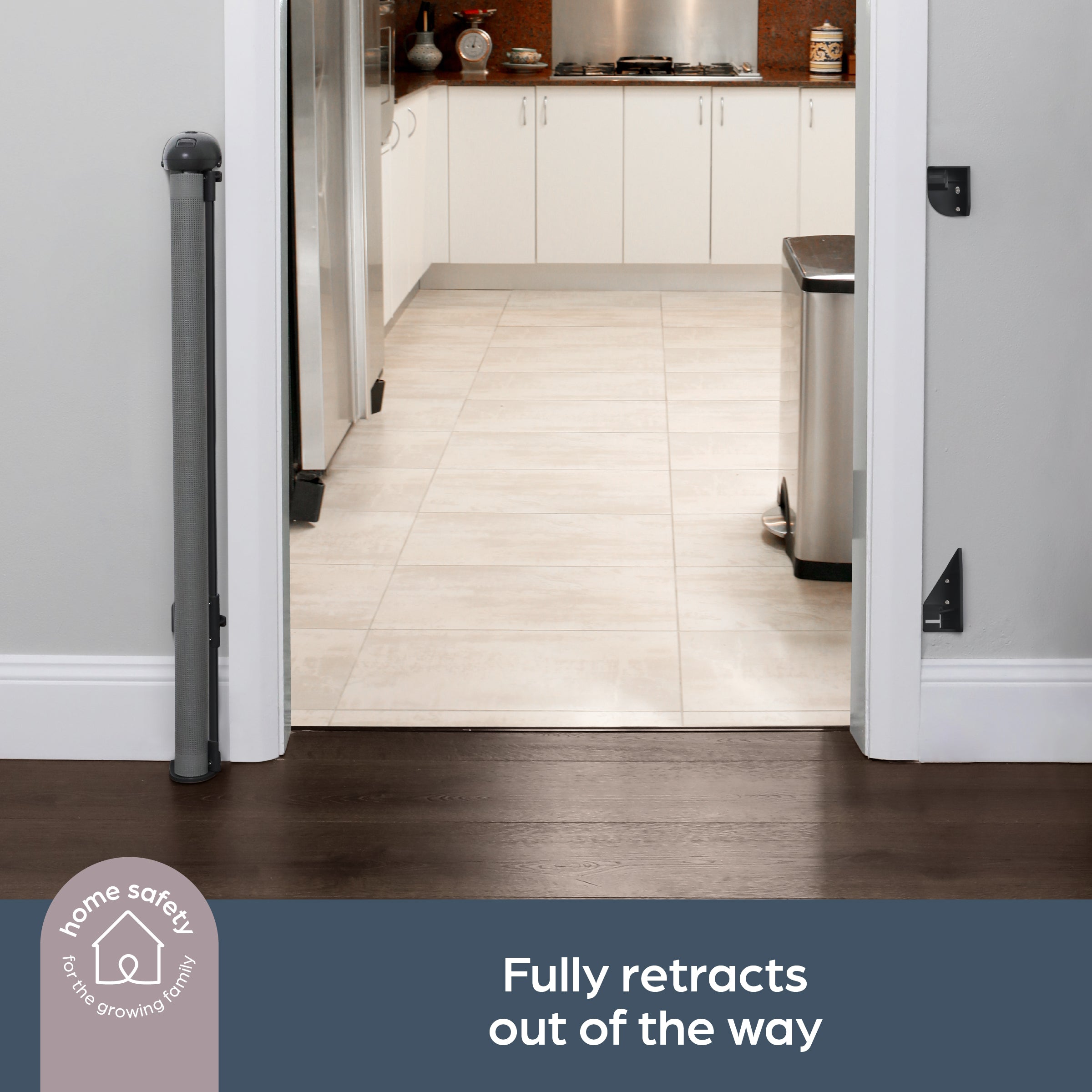 Dreambaby Hide and Glide Retractable Gate - Grey