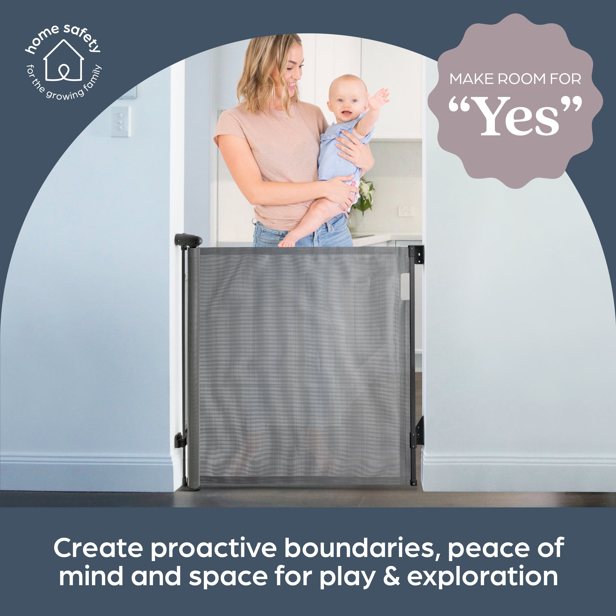 Dreambaby Hide and Glide Retractable Gate - Grey