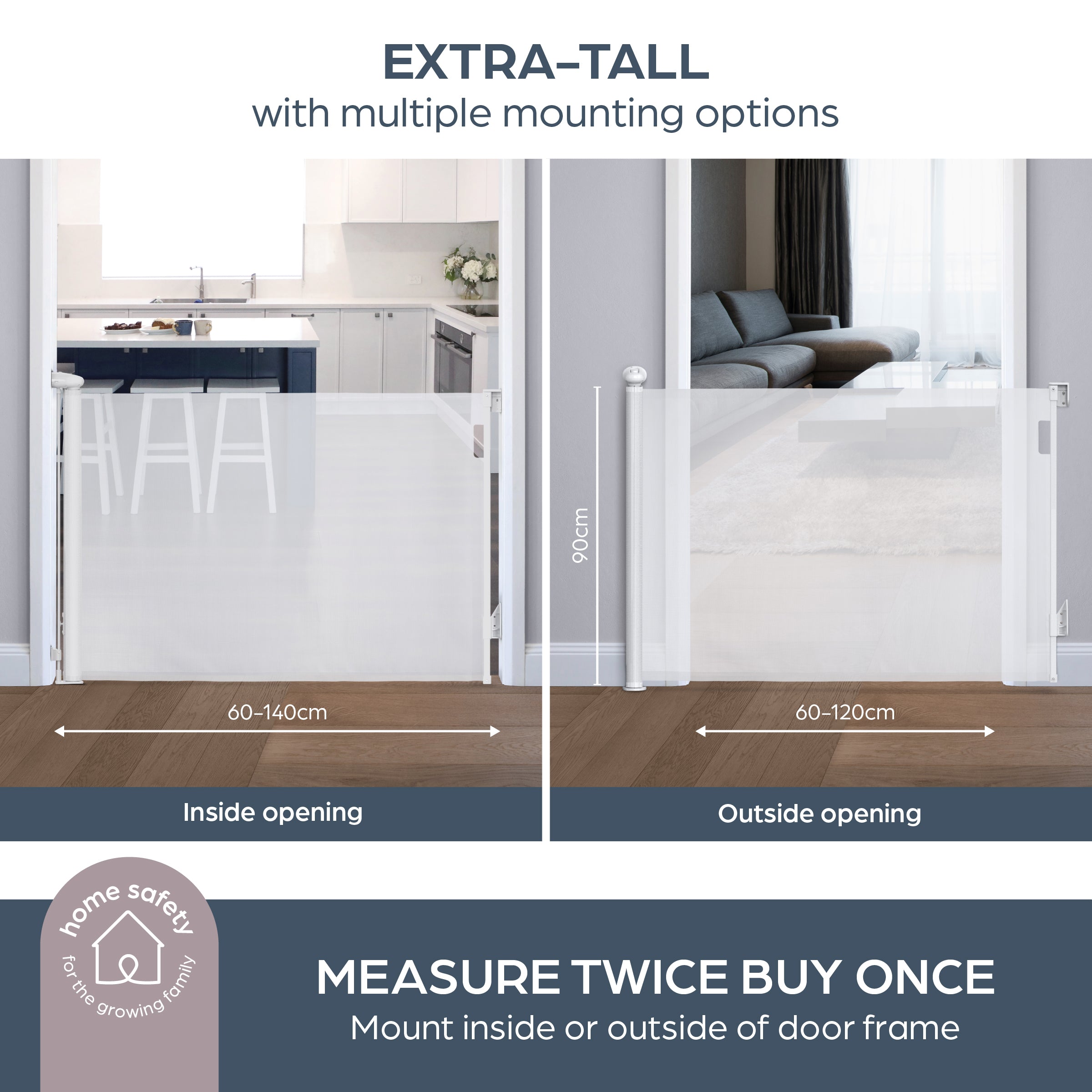 Glide N' Hide Retractable Gate - White