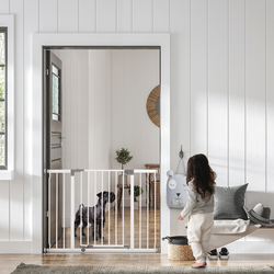 Liberty Extra Wide 39-42In Easy Close Metal Baby Safety Gate - White