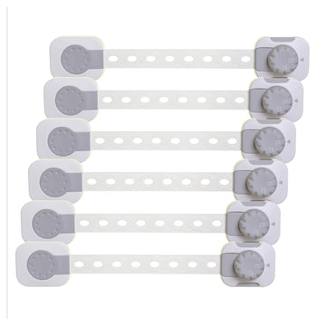 Twist 'N Lock®  Multi-Purpose Adjusta-Latch®  - 6 Pack, White / Grey