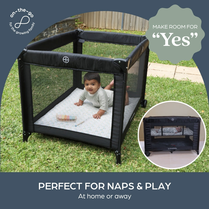 Haven Playard with Bassinet - Black Rainbow