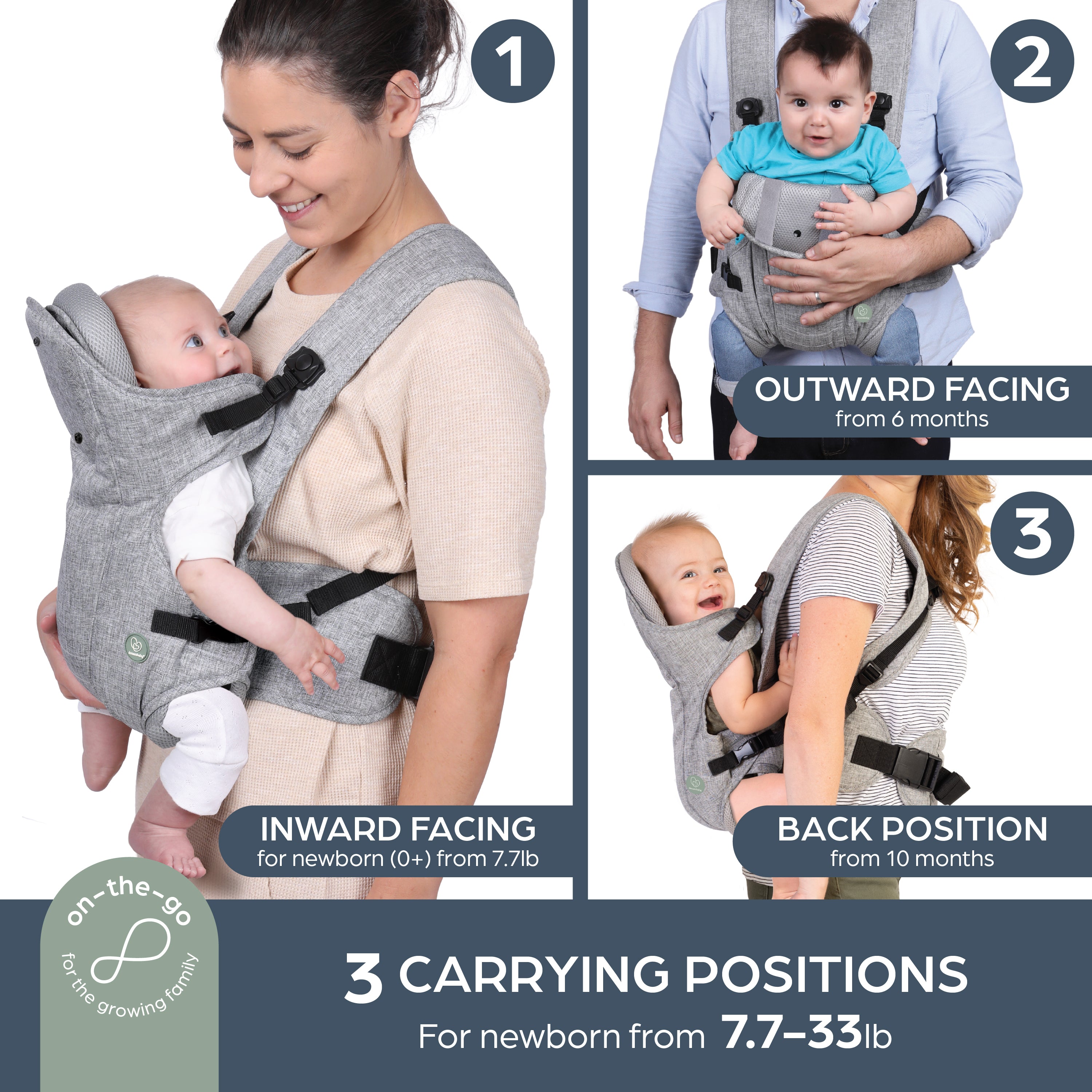 Oxford Baby Carrier – Grey Denim