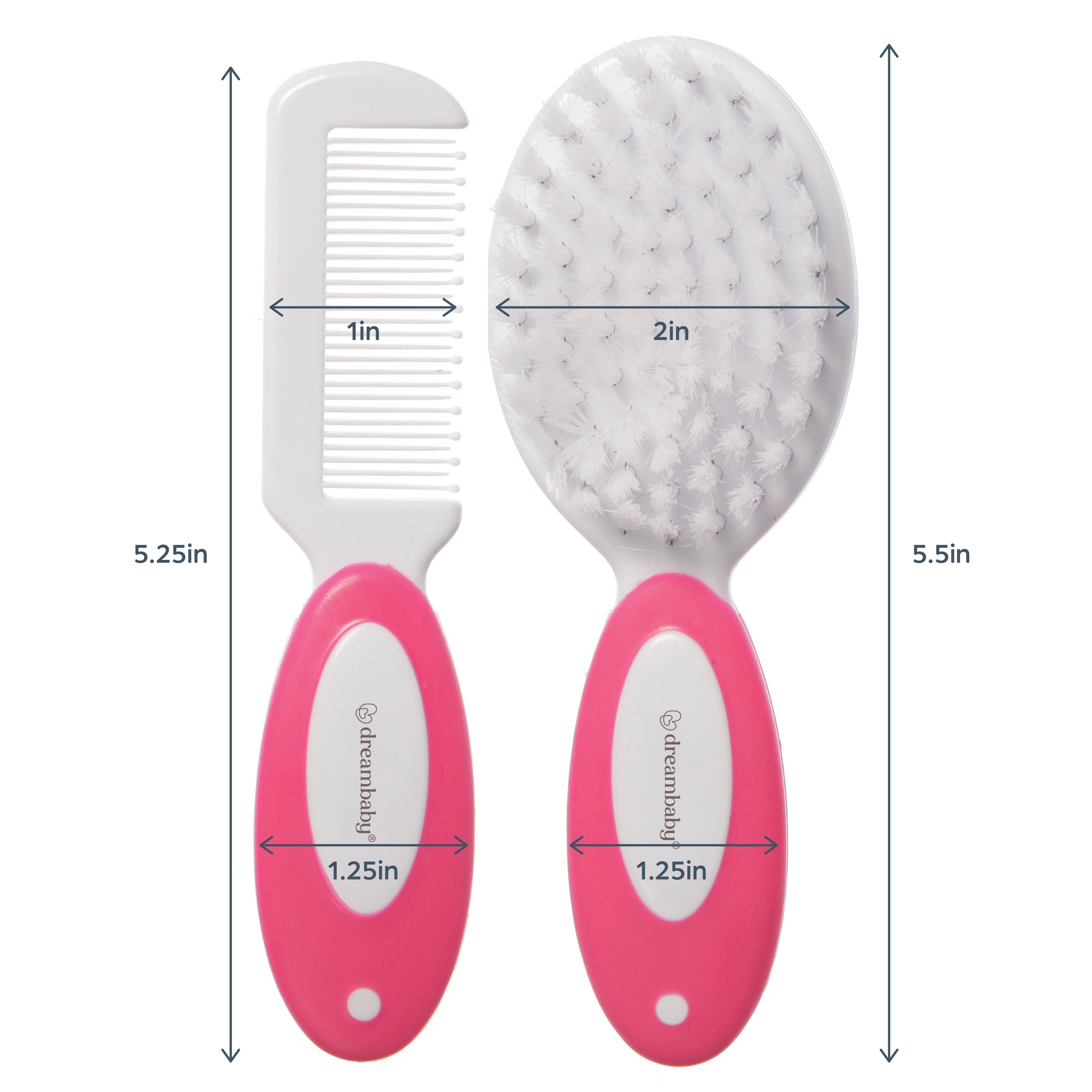 Deluxe Brush & Comb Set - Pink