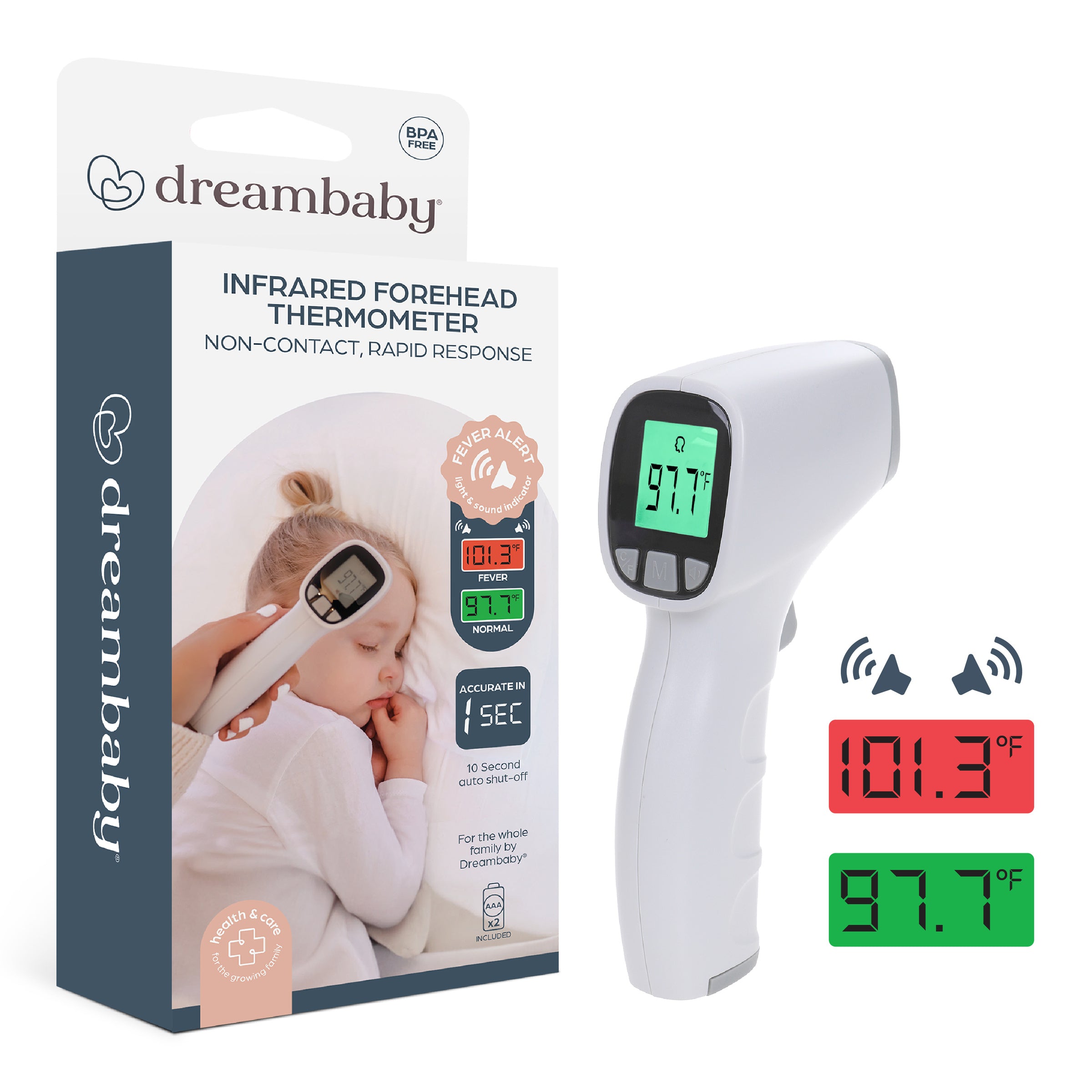 Non-Contact Rapid Response Infrared Forehead Thermometer