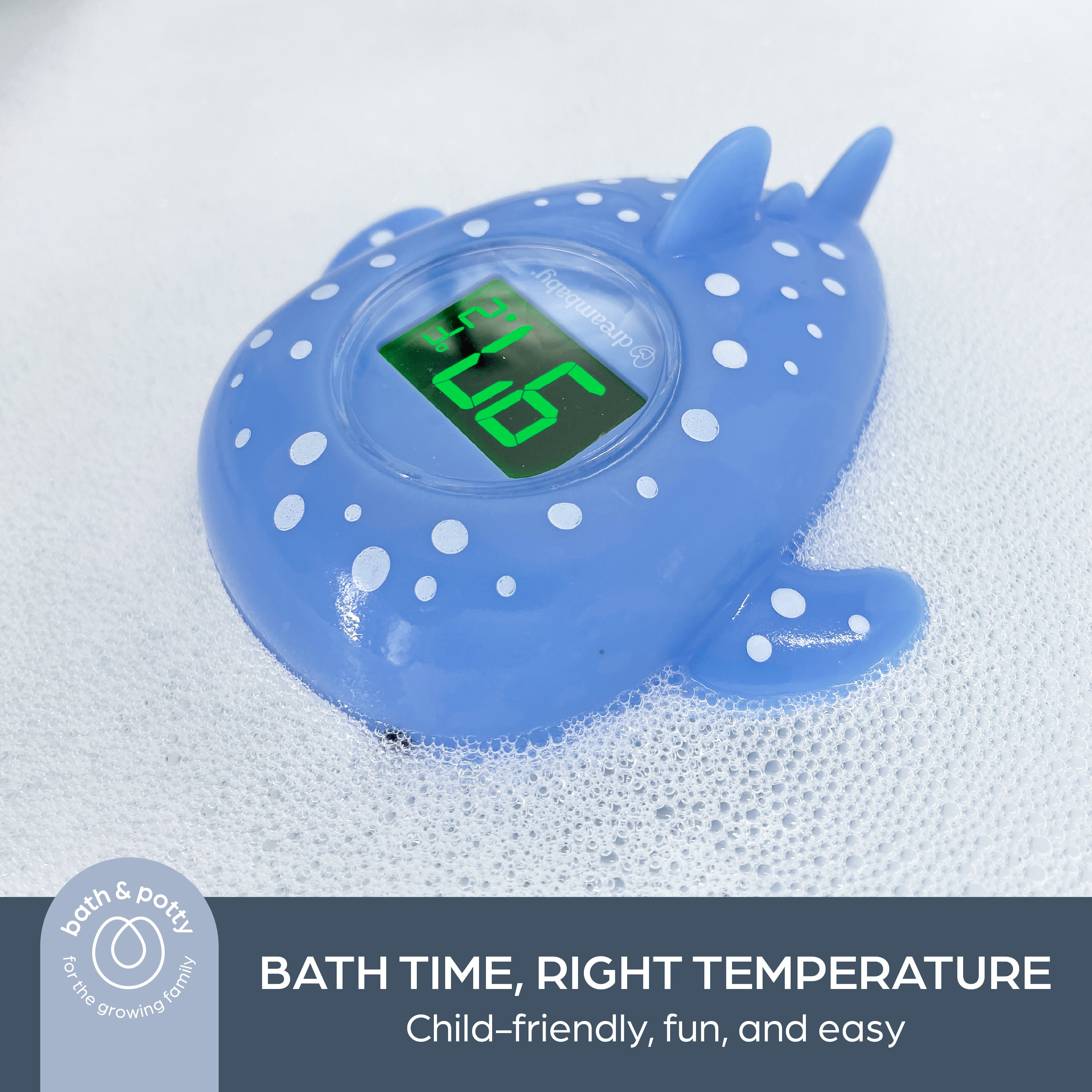 Dreambaby Whale Shark USB Rechargeable Baby Bath Thermometer