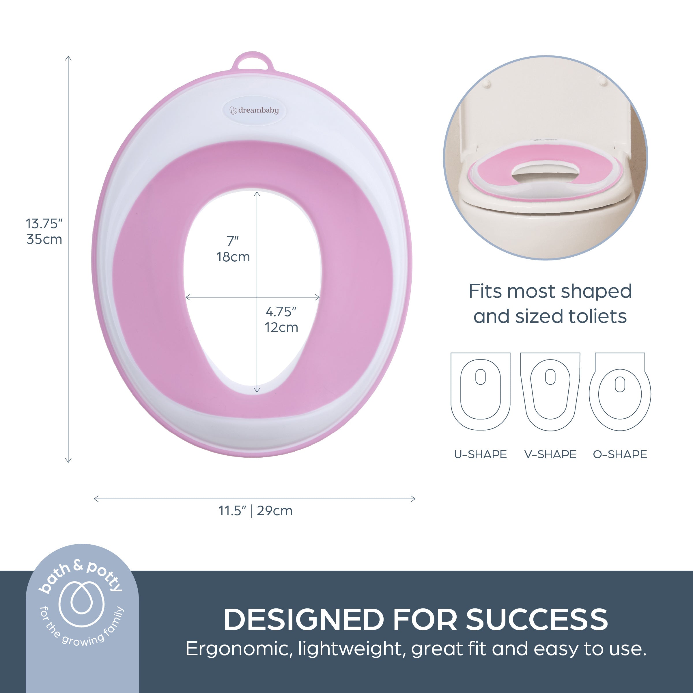 EZY-Toilet Trainer Seat Potty Topper - Pink