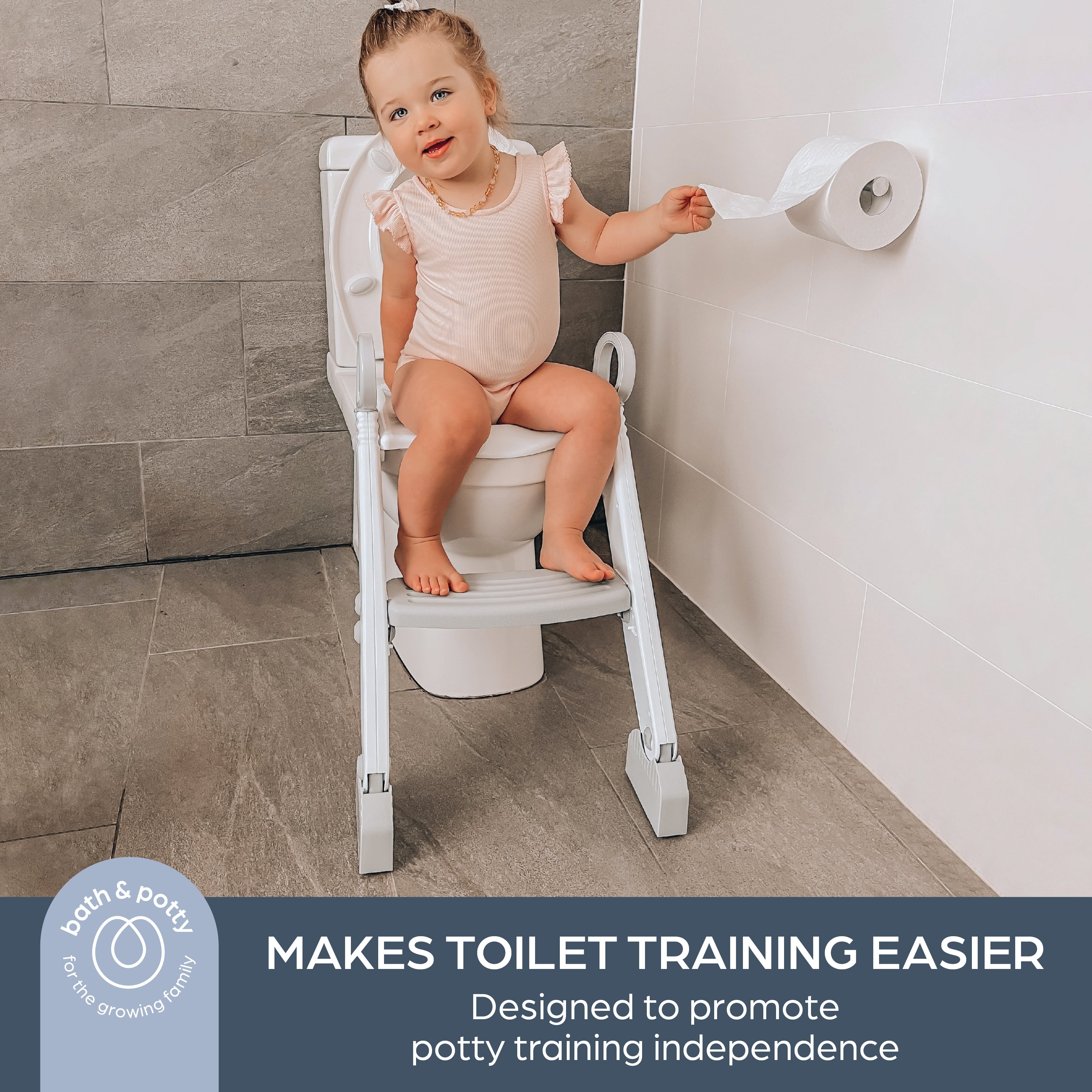 Step-Up Toilet Topper - Grey/White