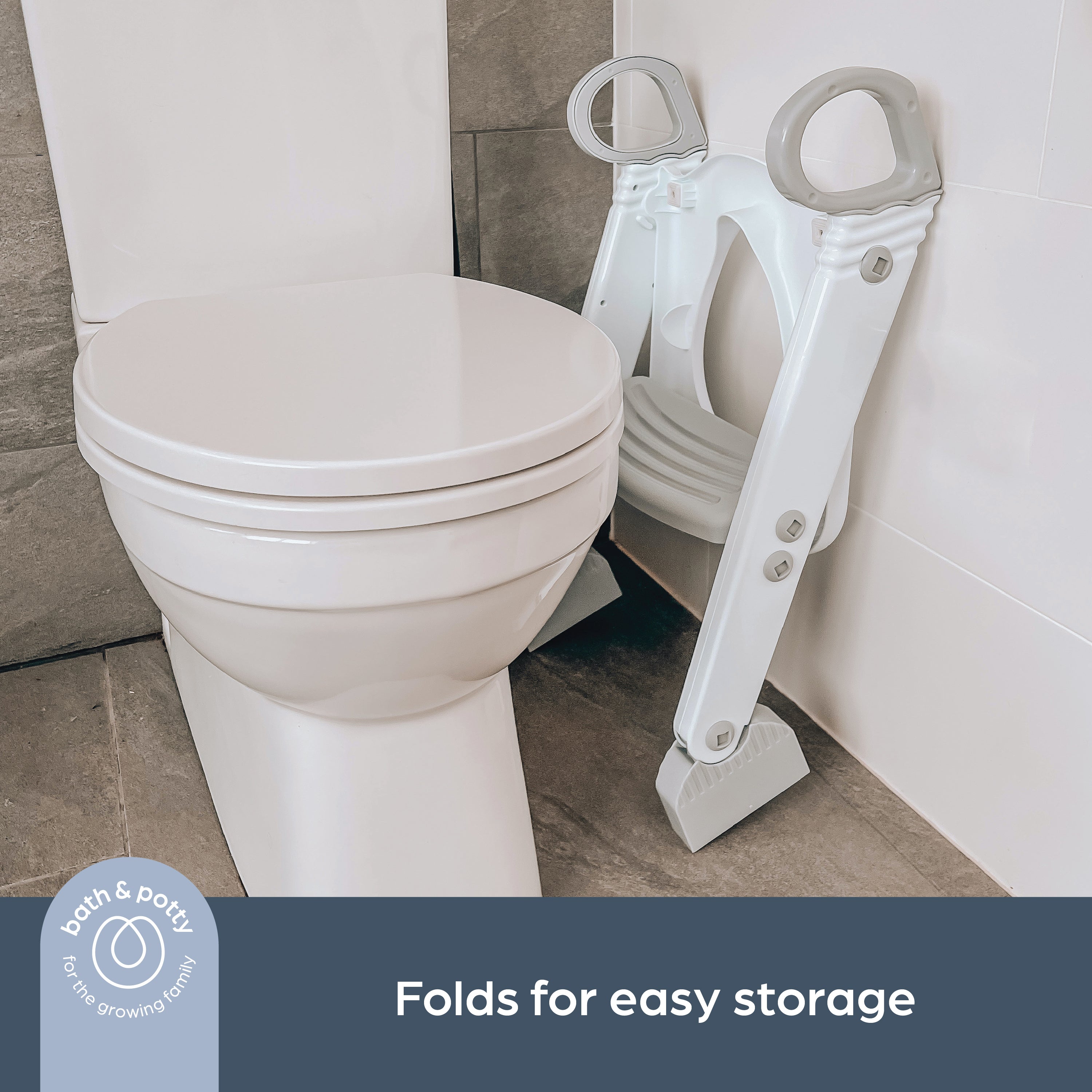 Step Up Toilet Trainer with Ladder - Grey