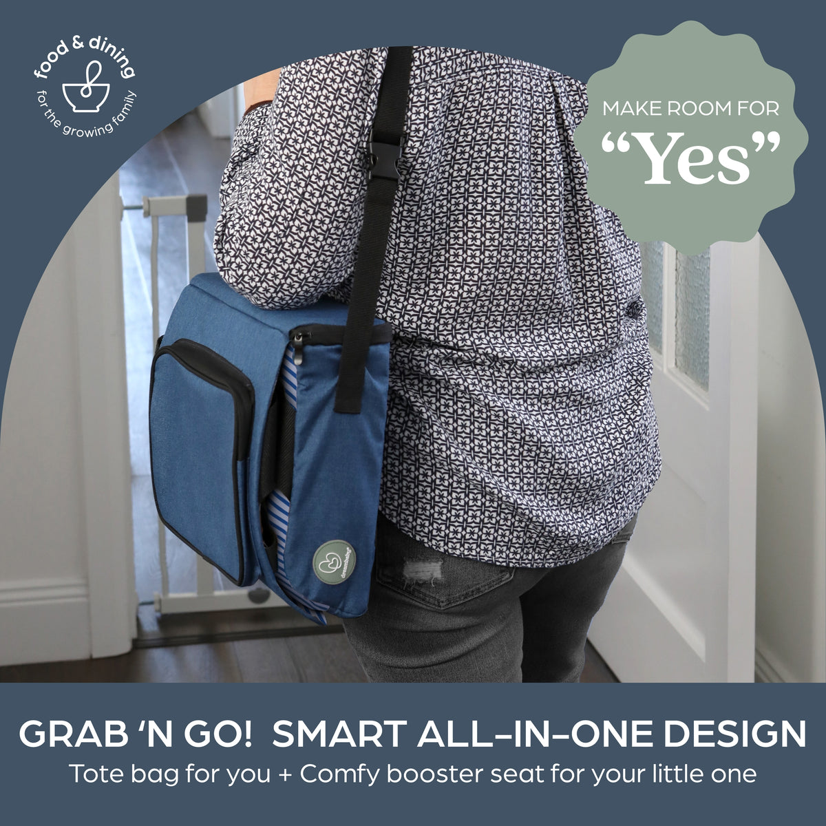 Grab N' Go Booster Buddy Denim Stripes