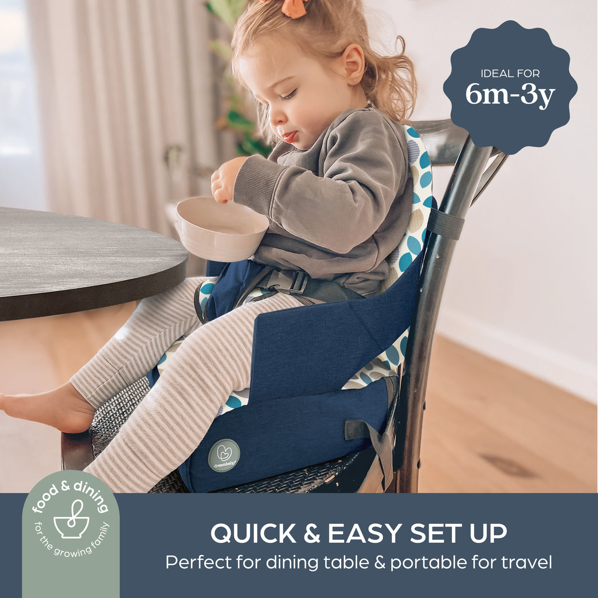 Grab N' Go Booster Buddy - Blue Leaves