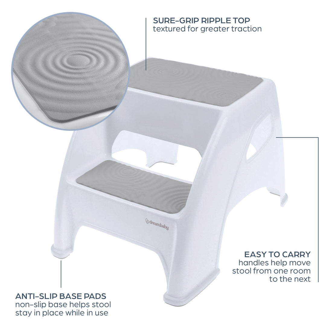 Toddler & Me™ 2 Step Stool - Grey