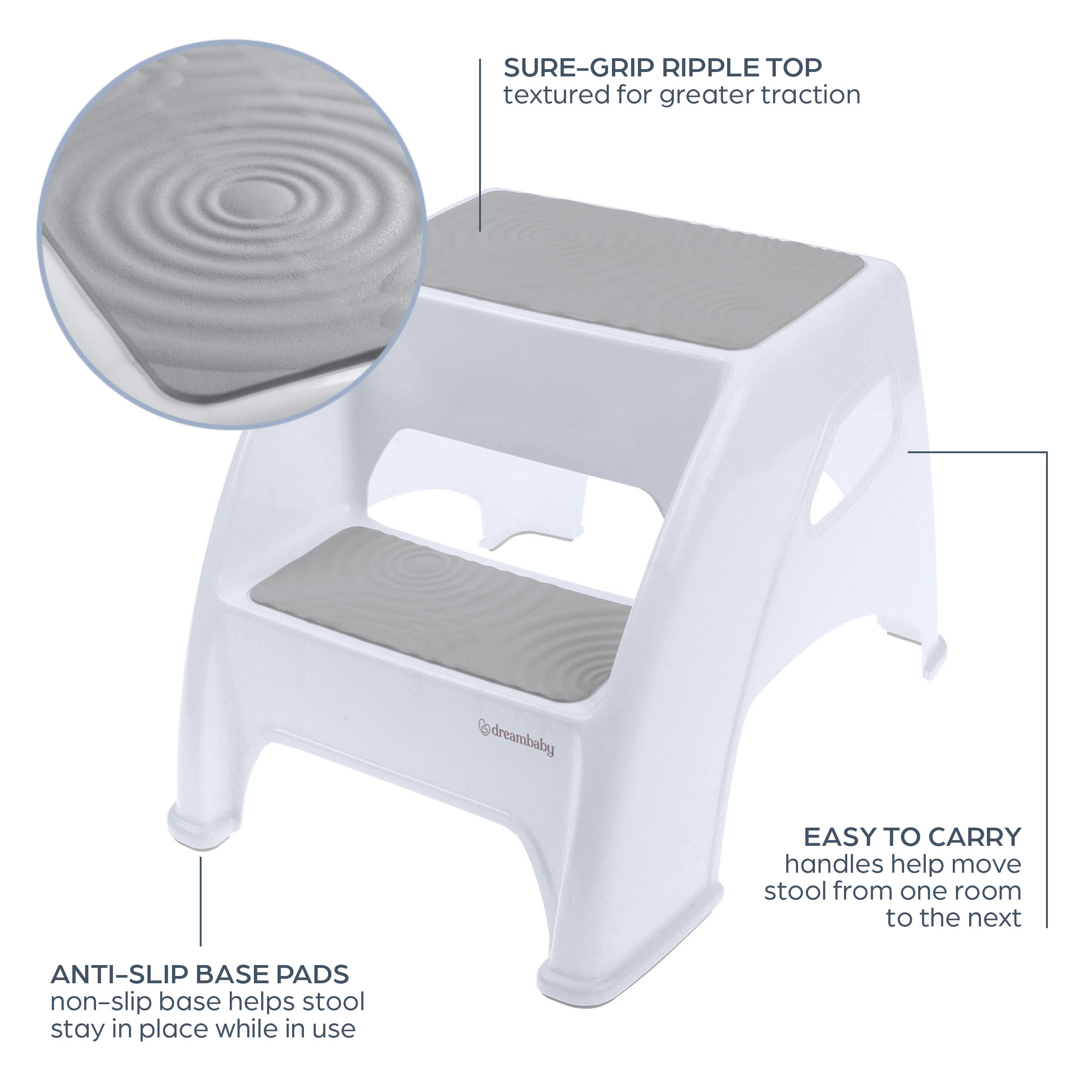 Toddler & Me™ 2 Step Stool - Grey
