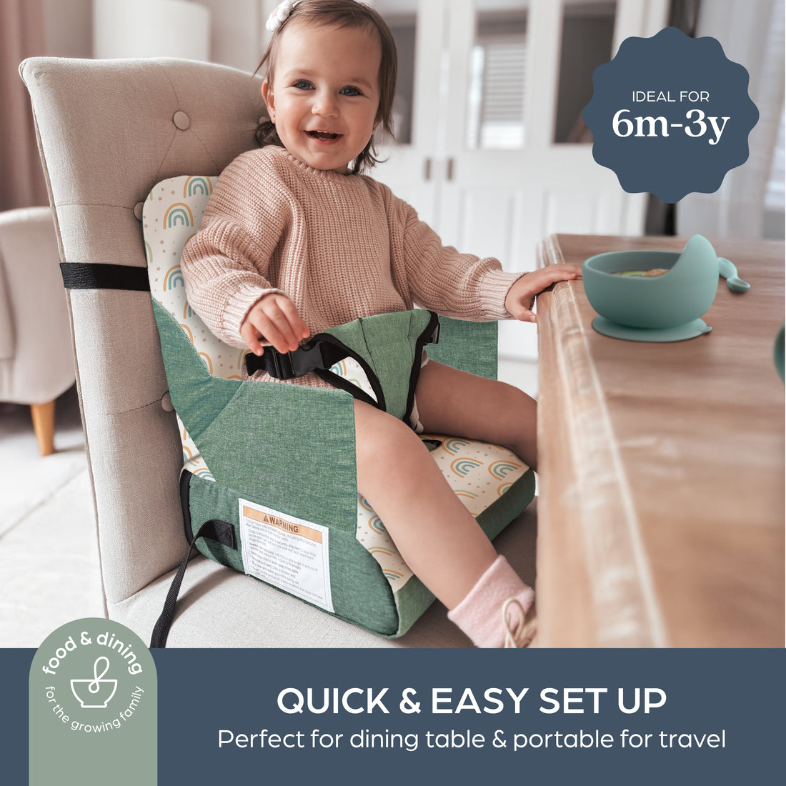Portable Toddler Booster Seat | Rainbow Sage