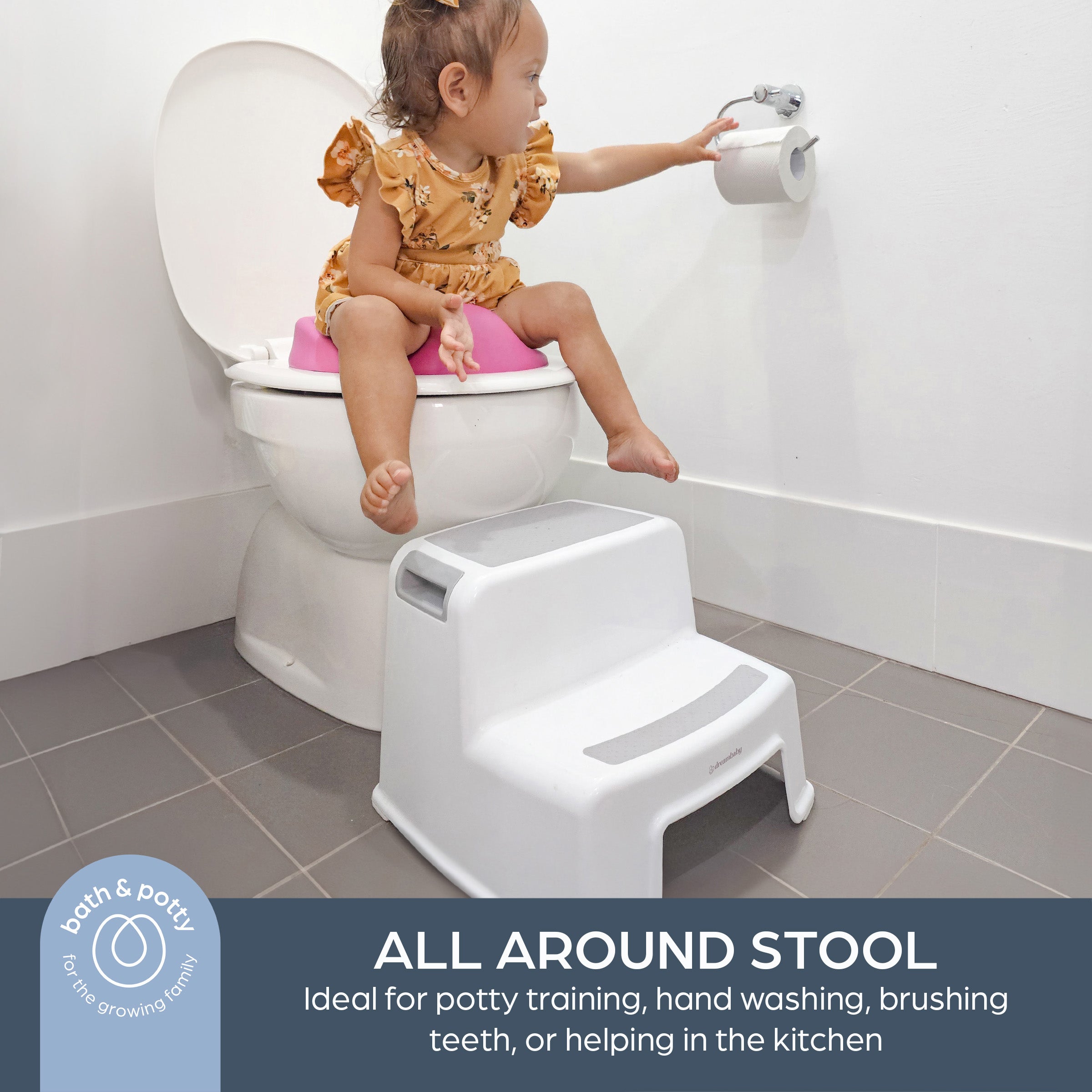2-Up Step Stool - Grey & White