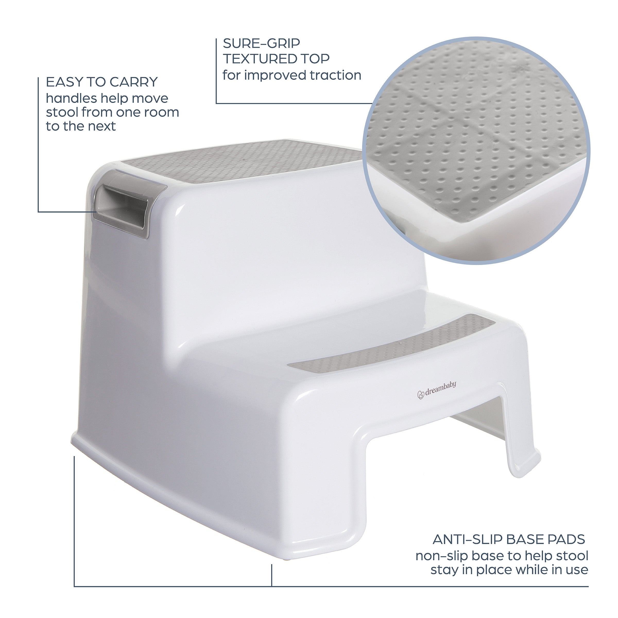 2-Up Step Stool Grey & White