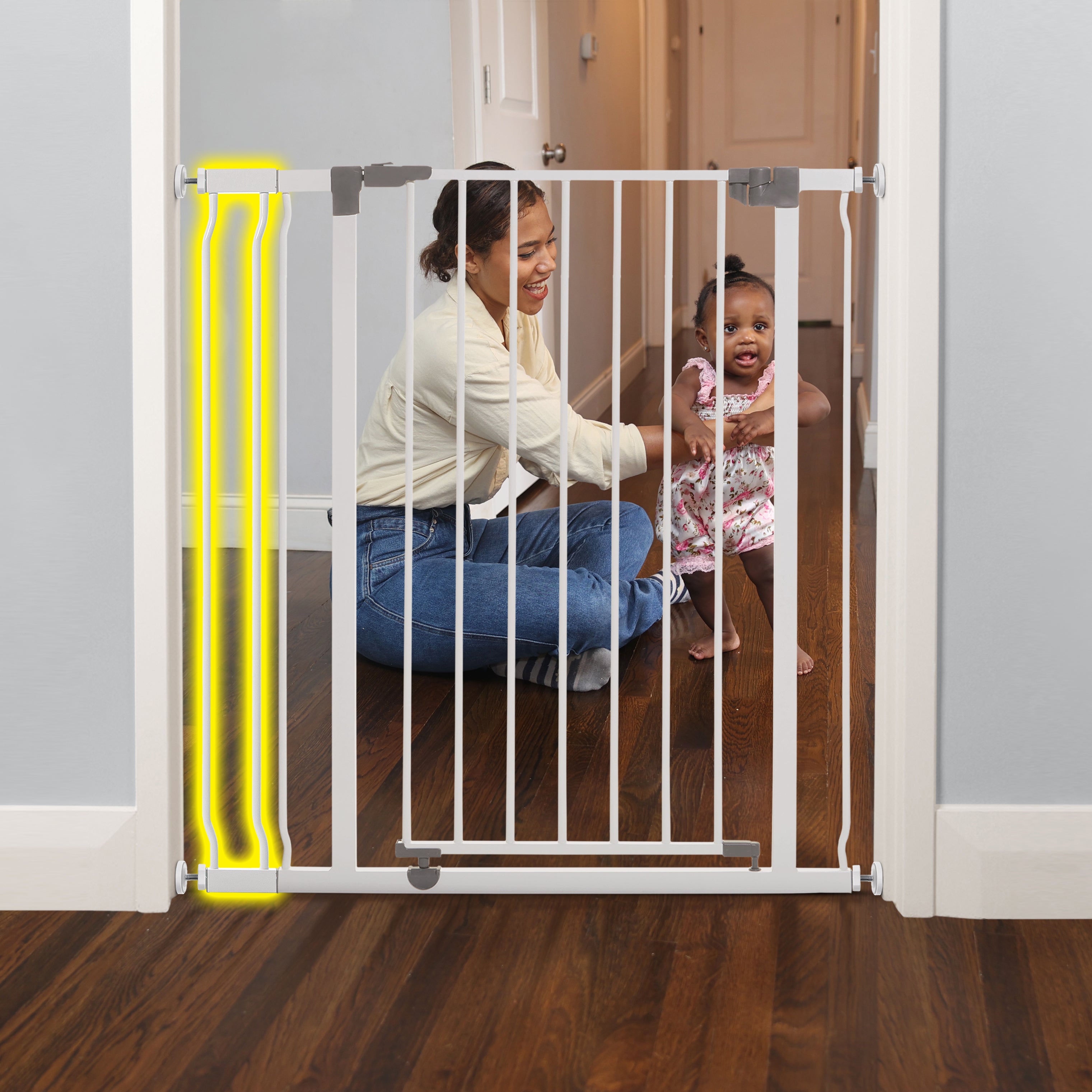 Liberty Extra Tall 29.5-36.5In Easy Close Metal Baby Gate - White
