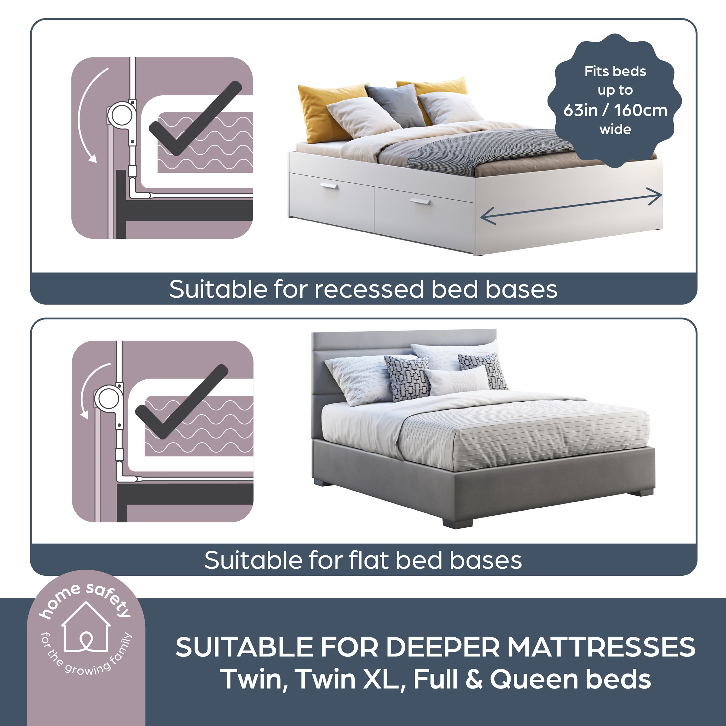Dallas Bed Rail - White