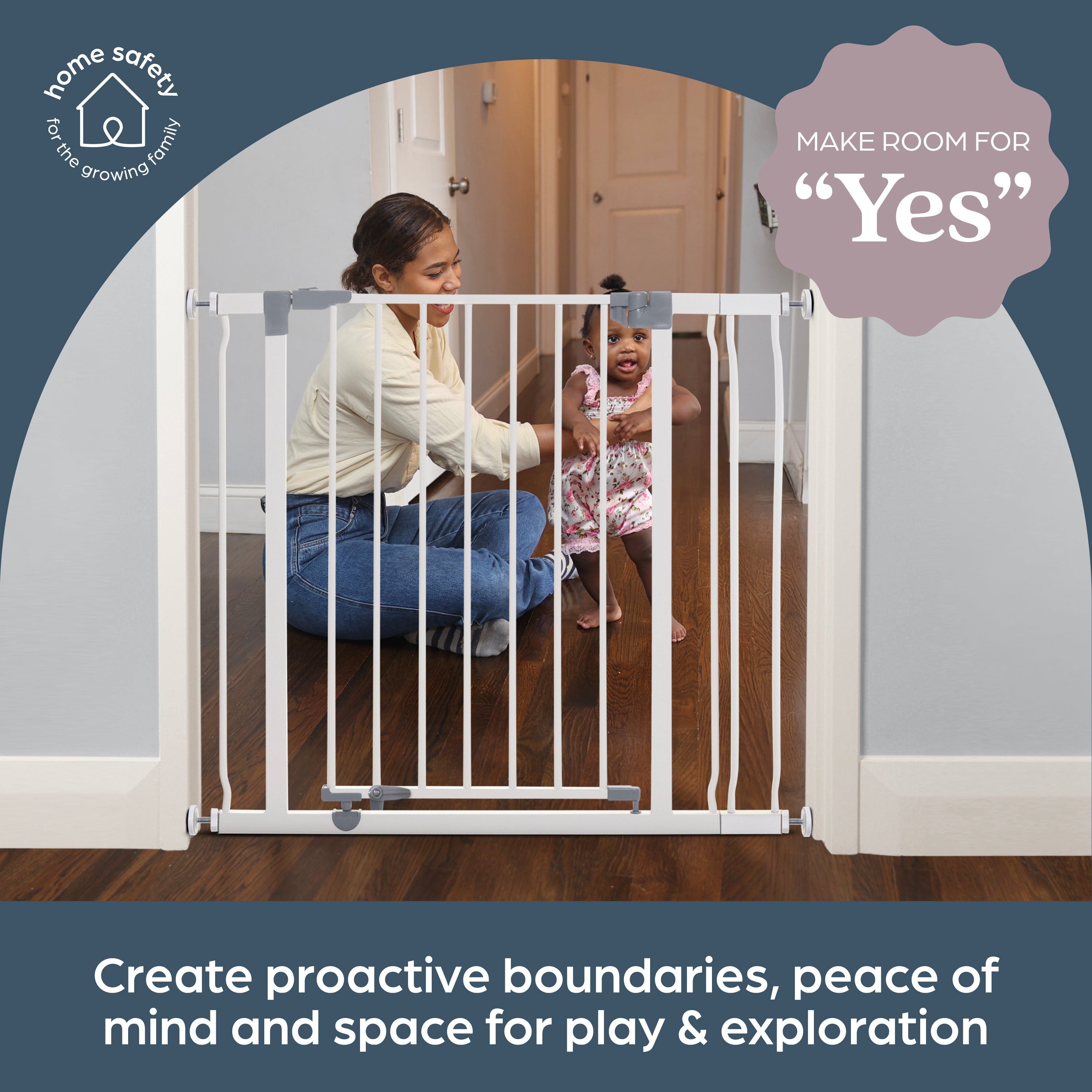 Liberty 29.5-36.5In Easy Close Metal Baby Safety Gate - White