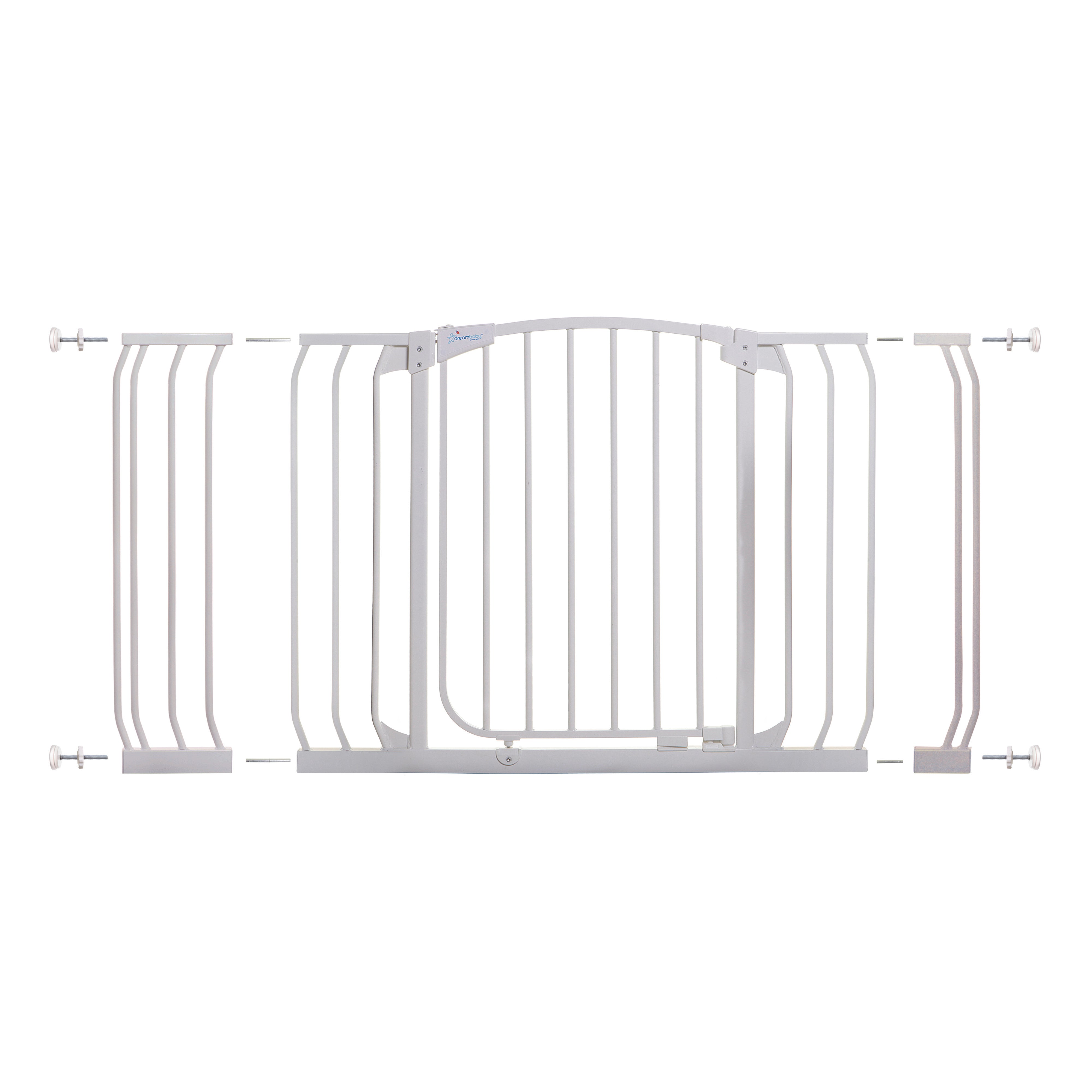 Chelsea Xtra-Wide White Hallway Security Gate & Extension Set (1 Gate 2 Extensions)