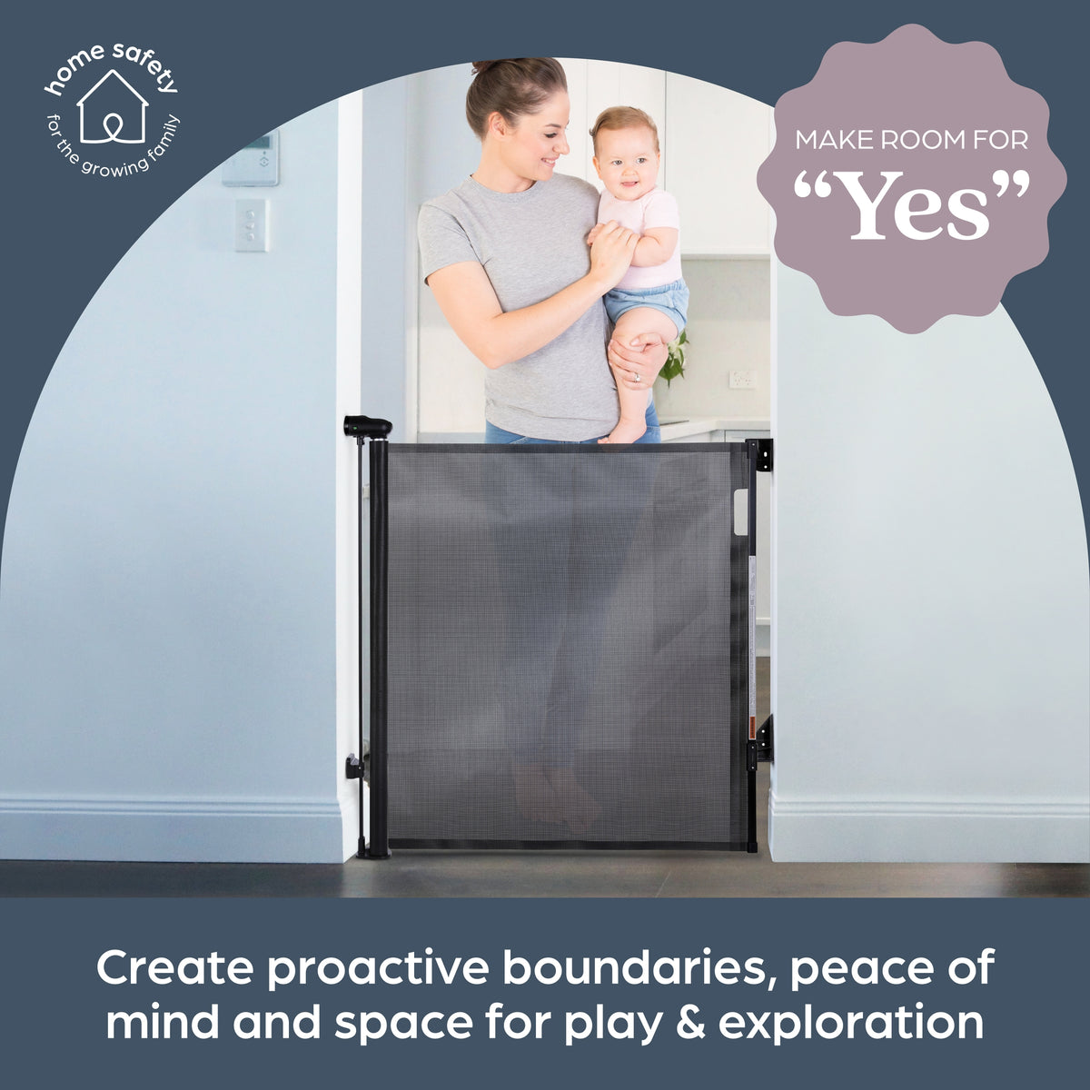 Dreambaby Glide ‘N Hide Extra Tall Retractable Baby Gate - Black
