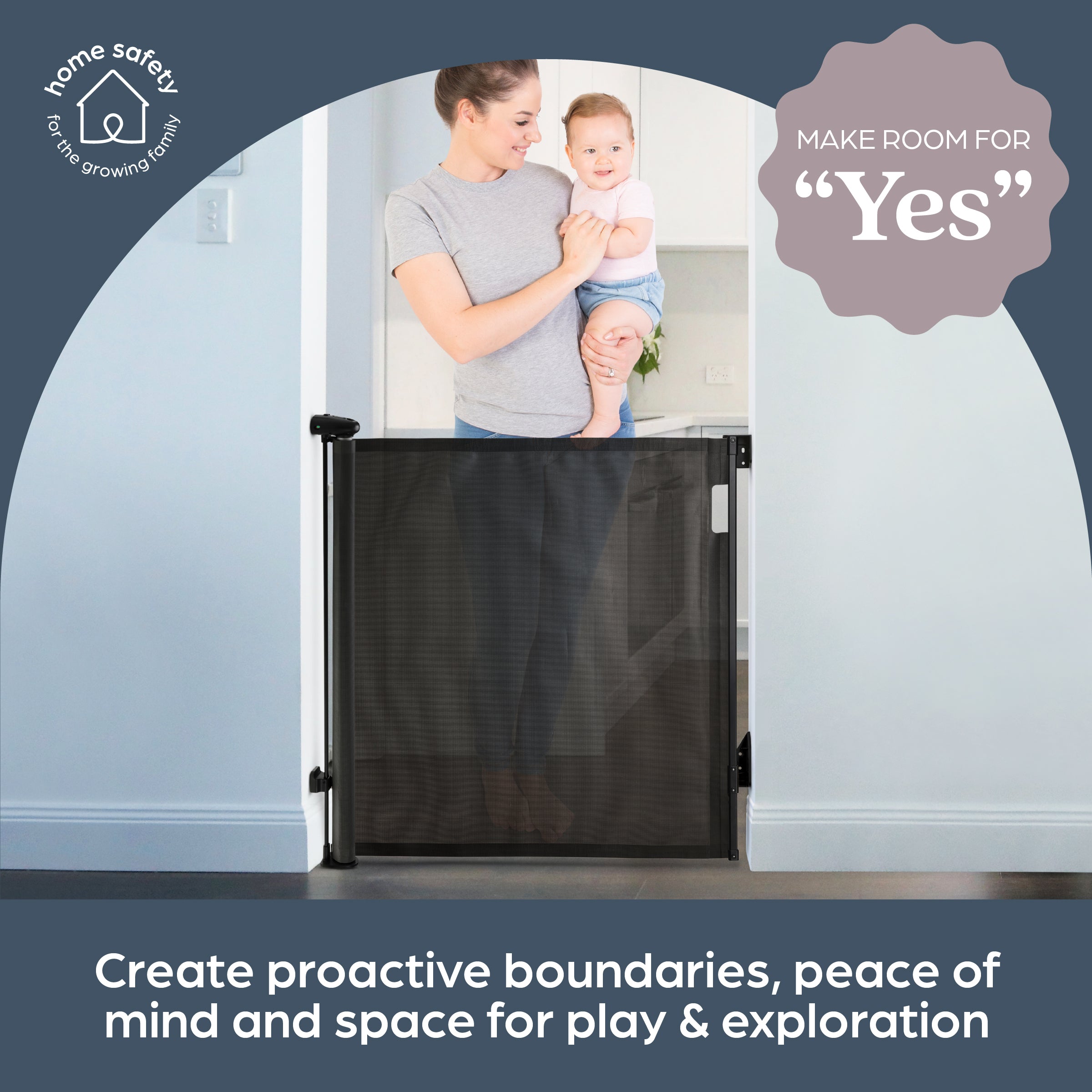 Dreambaby Hide and Glide Retractable Gate - Black