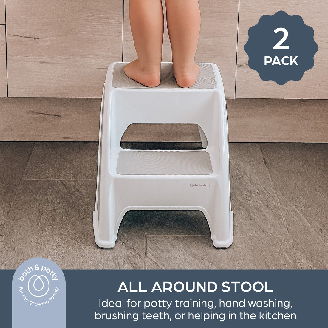 Toddler & Me 2-Step Stool - Aqua 2pk