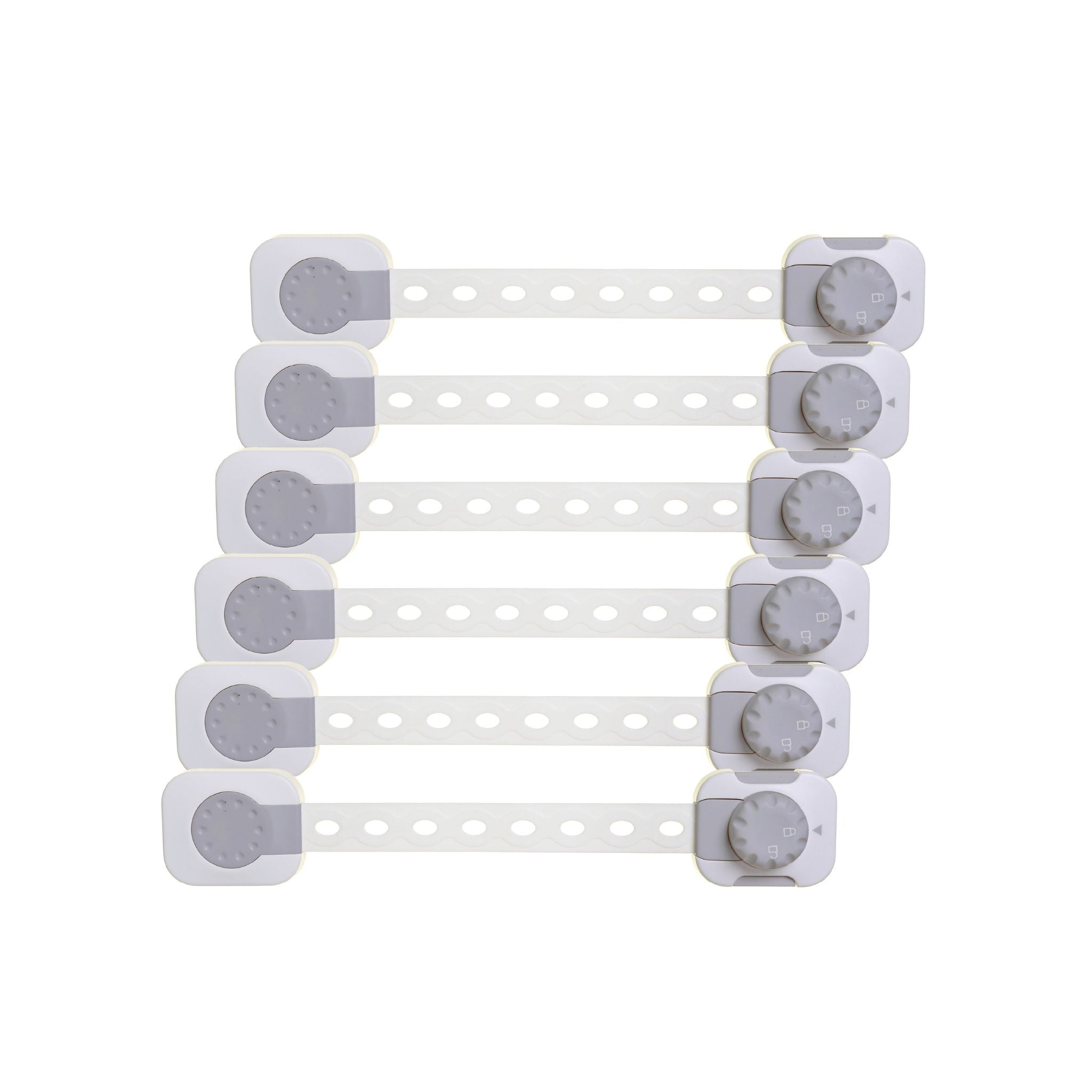 Twist 'N Lock Multi-Purpose Latch White/Grey Polybag - 6 Pack