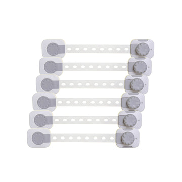 Twist 'N Lock Multi-Purpose Latch White/Grey Polybag - 6 Pack