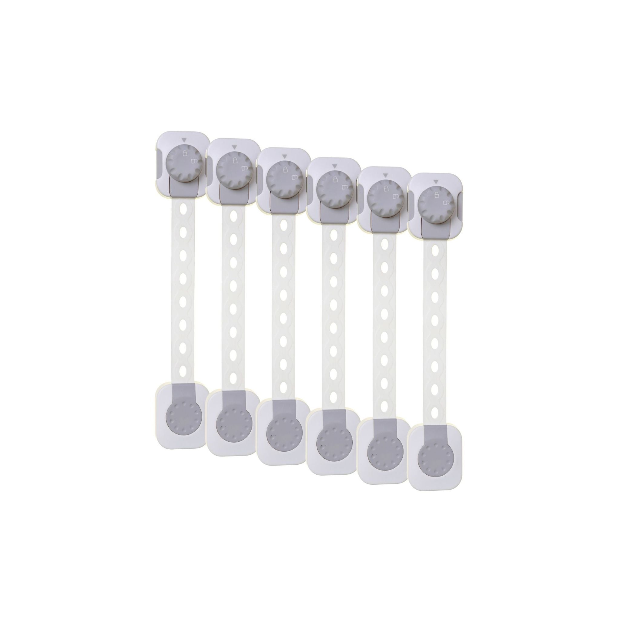 Twist 'N Lock Multi-Purpose Latch White/Grey Polybag - 6 Pack