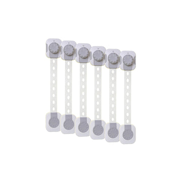 Twist 'N Lock Multi-Purpose Latch White/Grey Polybag - 6 Pack