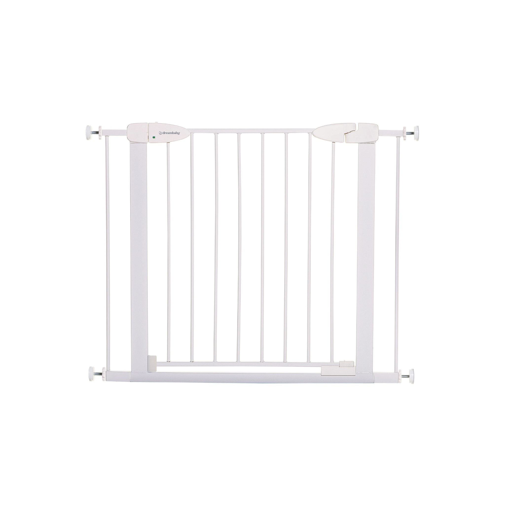 Boston Magnetic Auto-Close Security Gate COMBO - White with 2 X 7cm Extensions