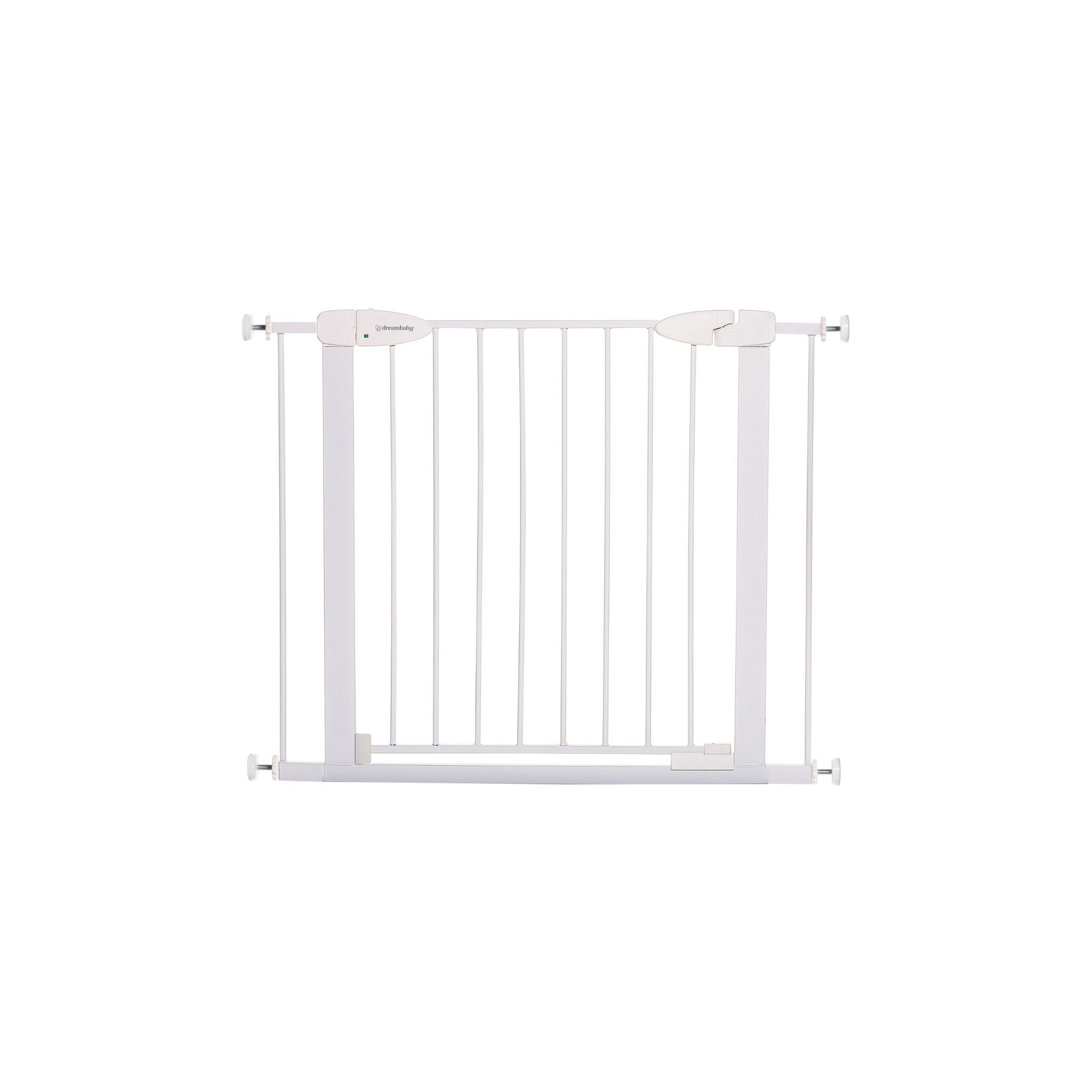 Boston Magnetic Auto-Close Security Gate COMBO - White with 2 X 7cm Extensions