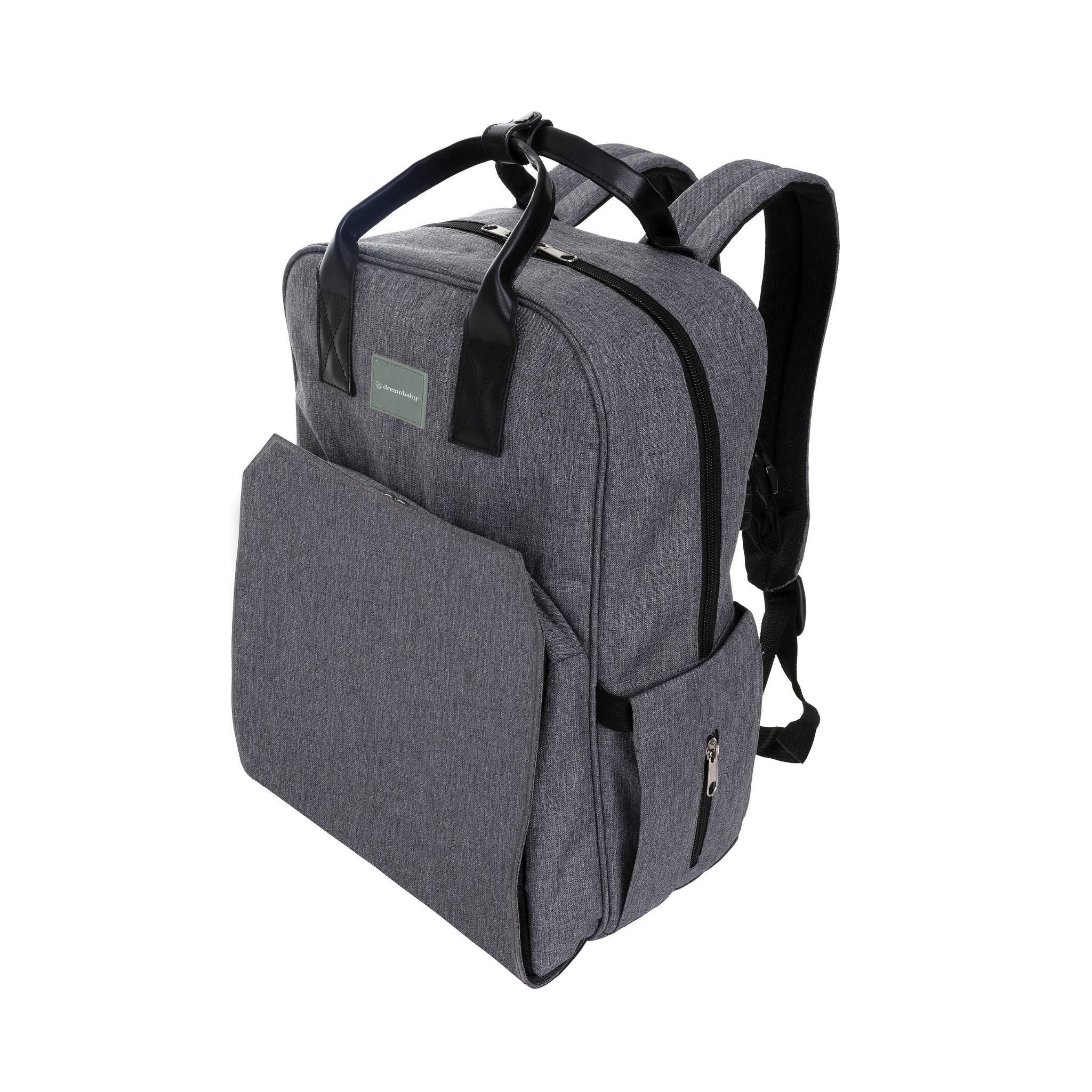 Carry-All Nappy Backpack - Grey Pocket