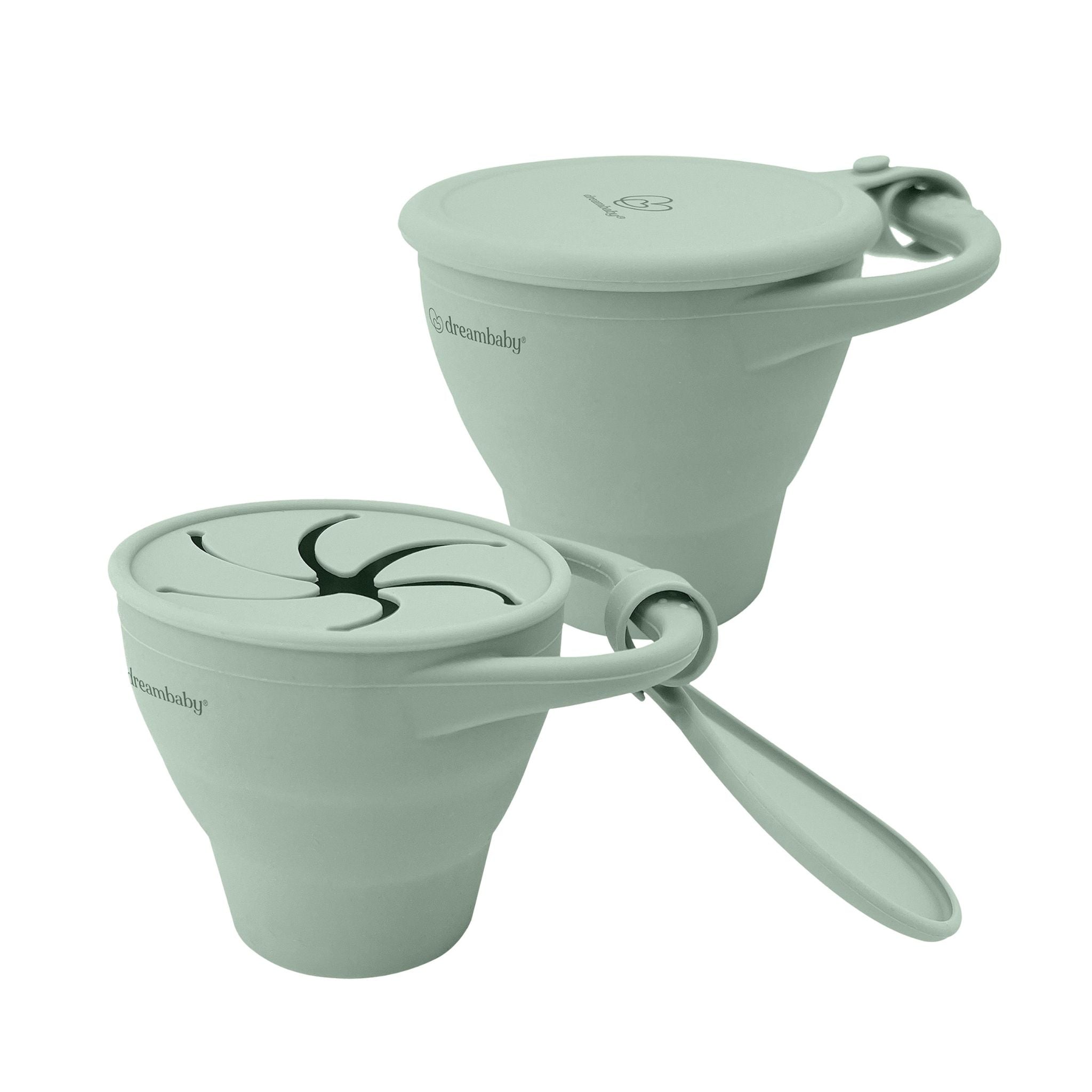 Silicone Pop-Up Snack Cup Seafoam 2 Pack