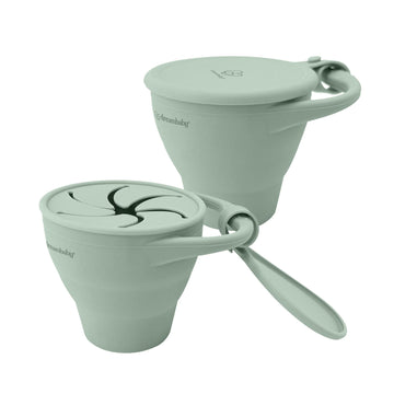 Silicone Pop-Up Snack Cup Seafoam 2 Pack
