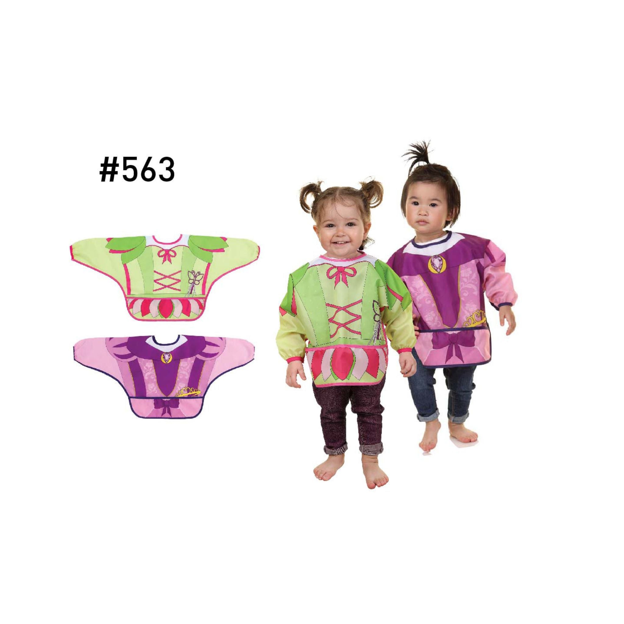 Food & Fun Character Bibs/Smocks with Sleeves – Princess & Fairy, 2 Pack