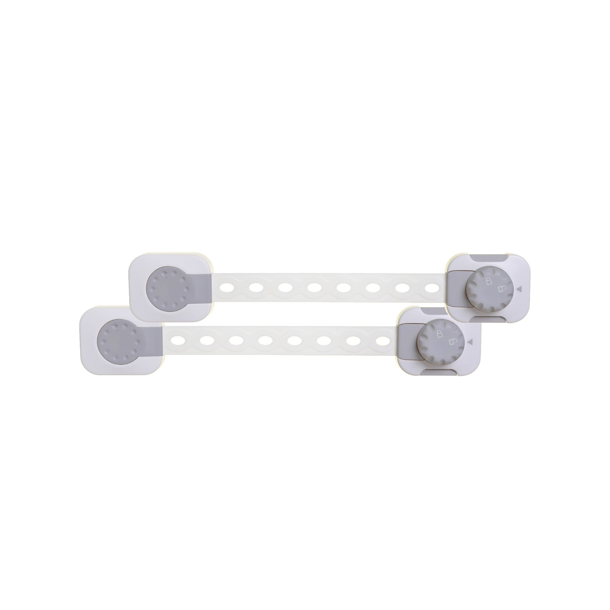 Twist 'N Lock® Multi-Purpose Adjusta-Latch® - 2 Pack, White / Grey