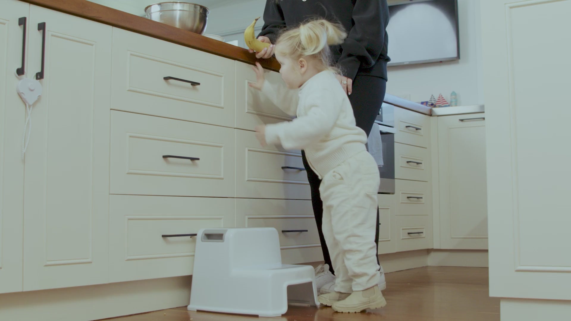 2-Up Step Stool Grey & White