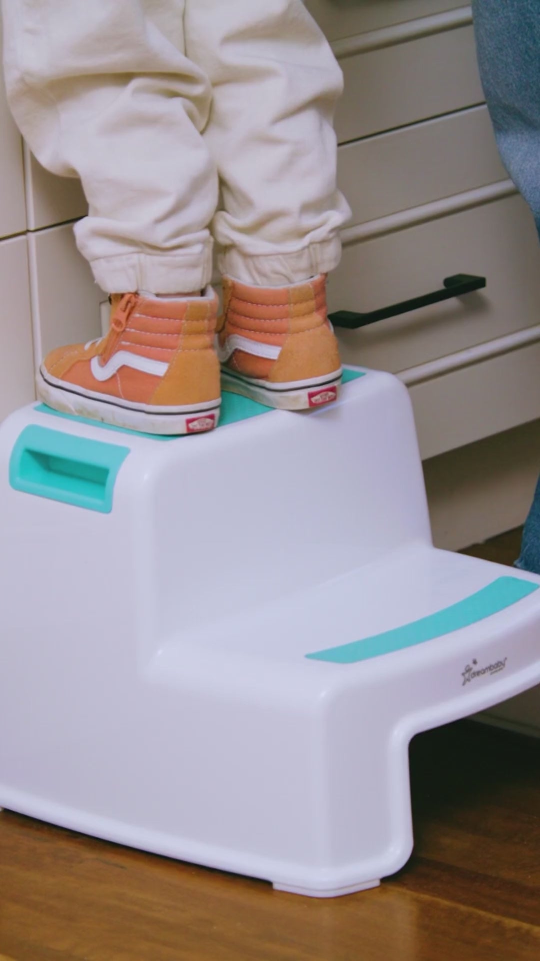2-Up Step Stool Aqua & White