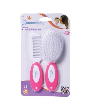 Deluxe Brush & Comb Set - Pink