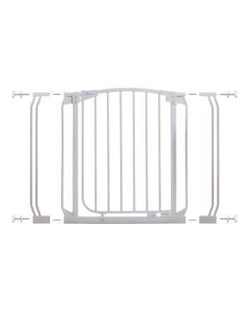 Chelsea 28-39in Auto Close Metal Baby Gate - White