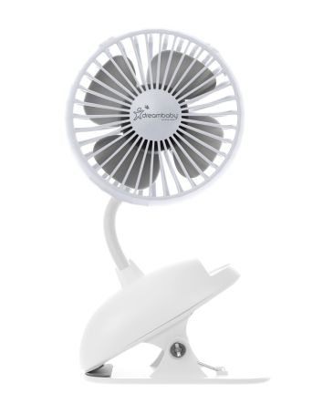 USB RECHARGEABLE CLIP-ON FAN WITH BREEZE-MODE - WHITE